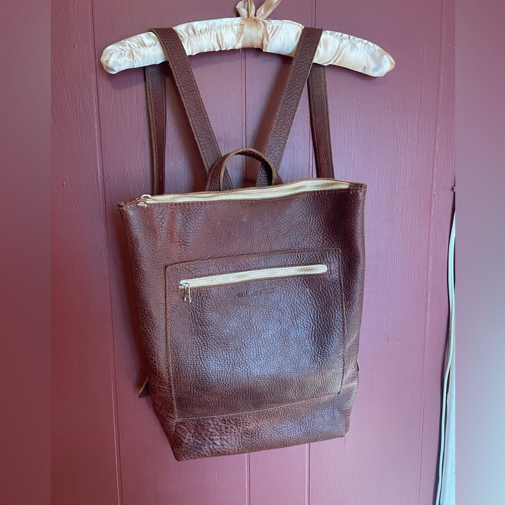 Portland Leather ‘Almost Perfect’ Laptop backpack in nutmeg